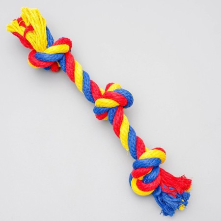 Cable toy "Rope", F16, 3 knots, 33 cm, mix of flowers
