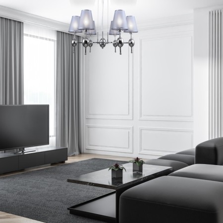 Suspension lamp 6x40W E14, size 70x70x100 cm-5