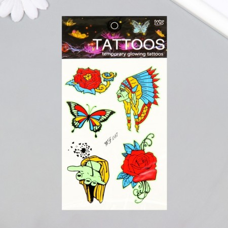 Tattoo on the body phosphorus color "ethnic" 14.3x7.5 cm-2