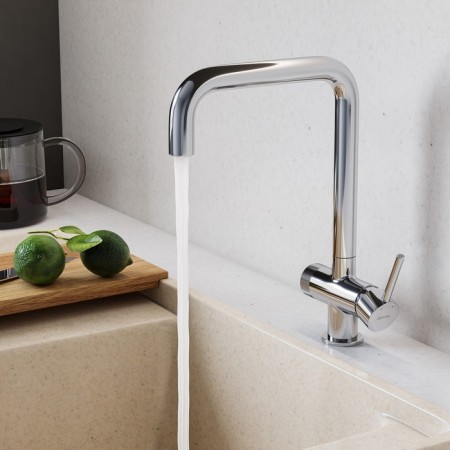 Santek and Tesio kitchen mixer with a filter connection, chrome-2