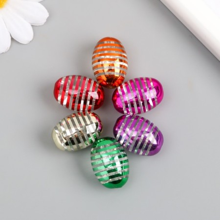 Busina for creativity plastic "Oval" MIX Metallic 1.4x1.7x2.4 cm