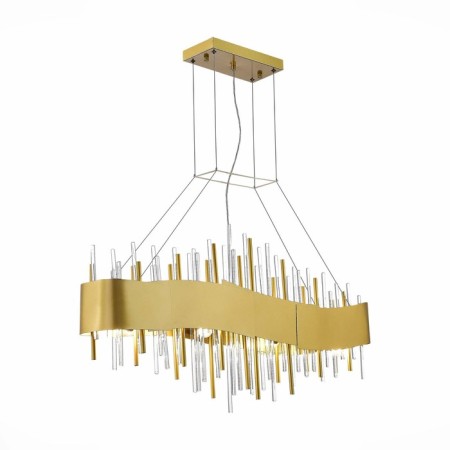 Suspended chandelier ST LUCE. SL1633.213.08. Olvera. 8x40 watts, E14, 100x15x42 cm, matte gold color