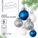 Christmas balls New Year, for the New Year, plastic, d = 3 cm, 6 pcs., Blue, silver, white color