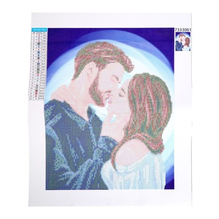 Diamond mosaic with a partial filling on the canvas "pair", 30 x 40 cm-2