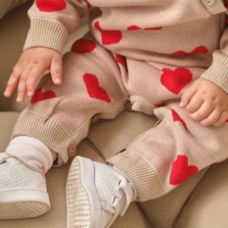 Knitted crumbs I am “hearts”, height 68-74 cm-4