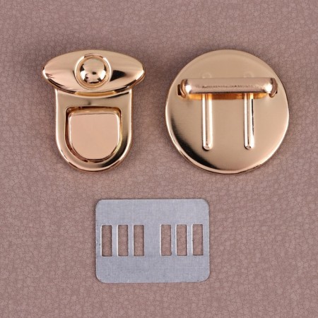 Bag -3 × 3 cm fastener, golden color-2