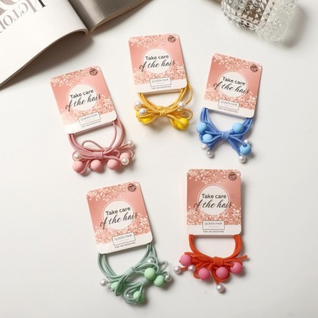 Hair elastic band "Avelin" (set 2 pcs) Bassi bow, mix-1