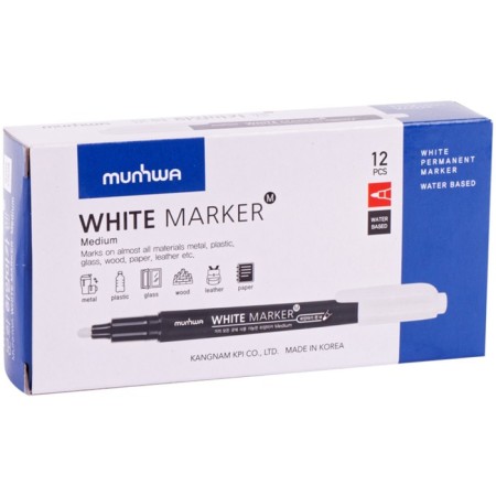 Permanent marker 3.0 mm, munhwa, bullet, white-2