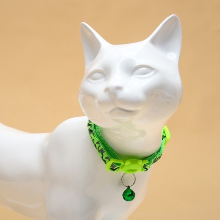 Kotoflash collar, with a bell, 30 x 1 cm, polyester, green-2