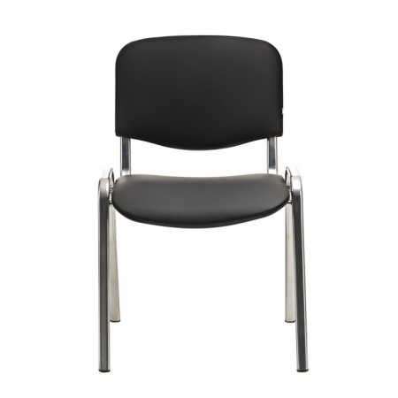 Eco -leather chair black, chrome paint-1