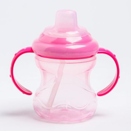 Drunker - children's impotance with a soft nose, 240 ml., With handles, pink color-2