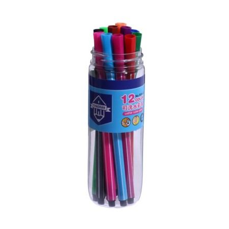 Flomasters 12 colors "Bear", in a tube with a pen, a ventilated cap-1