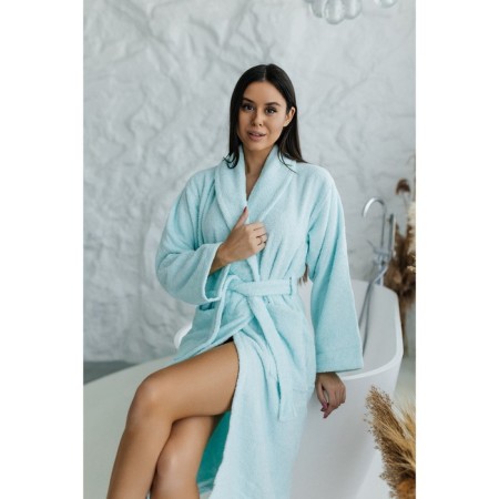 Frequency bathrobe, size 50, blue color-11