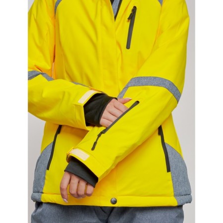 Ski jacket female winter, size 48, yellow color-7