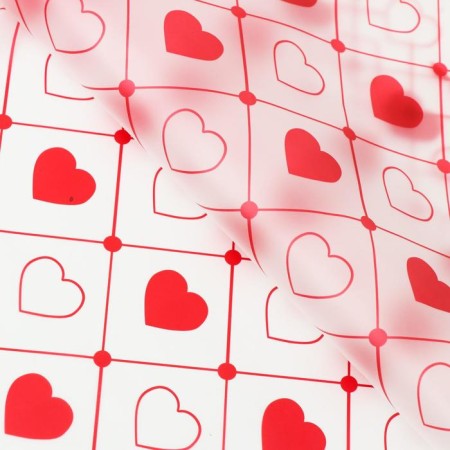Matte film "Hearts", 58*58 cm, red-1