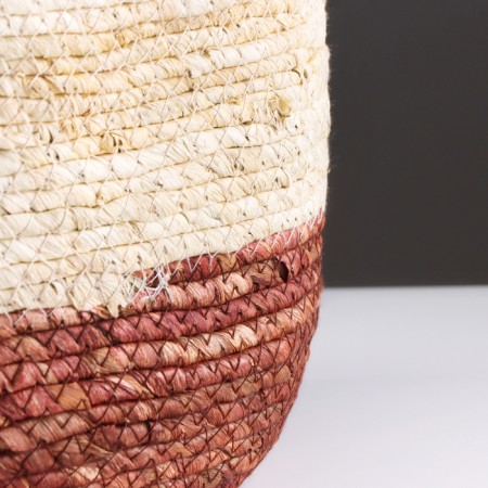 Argentina storage basket, with handles, 30 x 25 x 24.5 cm, natural, burgundy-3
