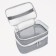 Cosmetic bag, 2 parts on zippers, gray color