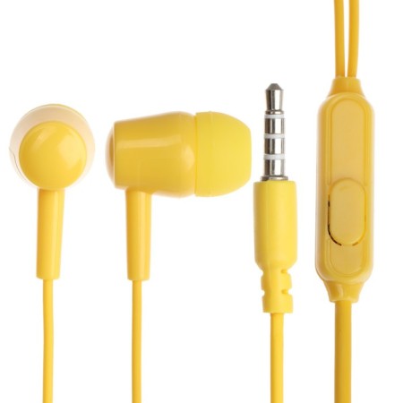 Headphones Exployd Ex-HP-1371, vacuum, microphone, 102 dB, 32 Ohms, 3.5 mm, 1.2 m, yellow