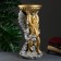 Figure pot "Angel with a bowl" of bronze / silver 0.6 l / 24x50x24cm
