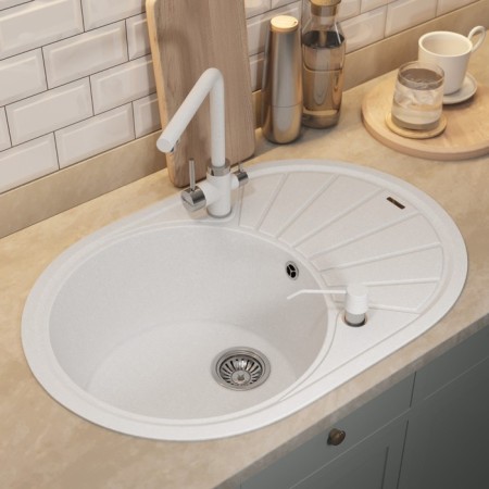 Quartz-quartz kitchen-quartz Uperwood quartz upd-02, oval, color 01 white