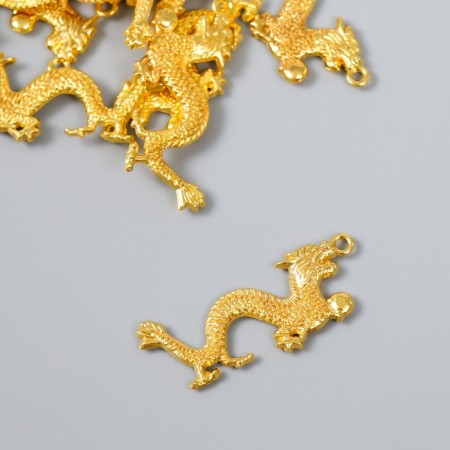 Souvenir Metal Suspension "Golden Dragon" 1.8x3.8 cm-1