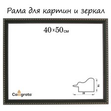 Frame for paintings (mirrors) 40 x 50 x 2.6 cm, plastic, calligrata 6429, dark green-golden