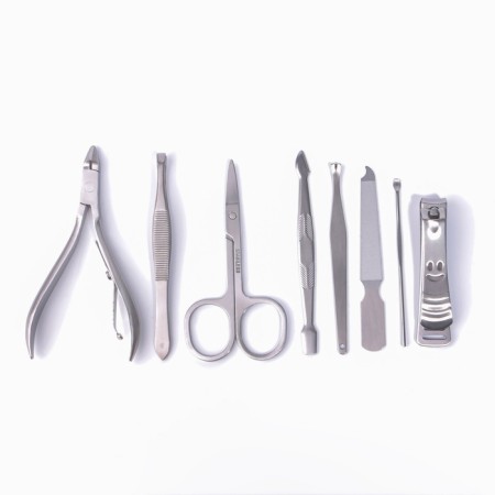 Manicure set "Metallic", 8 items, in case, pink color-4