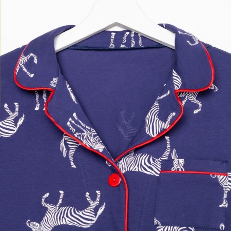 Female pajamas (shirt and trousers) KAFTAN Zebra size 48-50, blue color-6