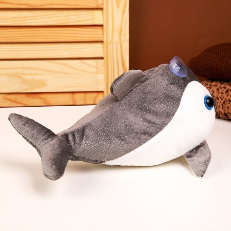 Soft toy "Shark", 25 cm, gray color-2