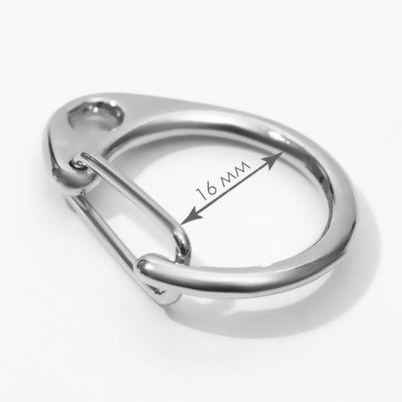 Metal carbine “Circle”, D = 16 mm, 25 × 20 mm, 10 pcs, silver color-1