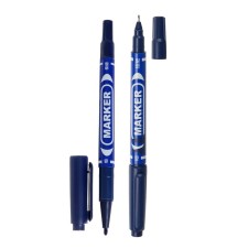 Permanent marker, double -sided, round, 2 mm/0.7 mm, blue