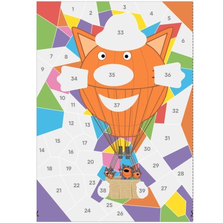 Three cats. We draw stickers by numbers. Transport-2