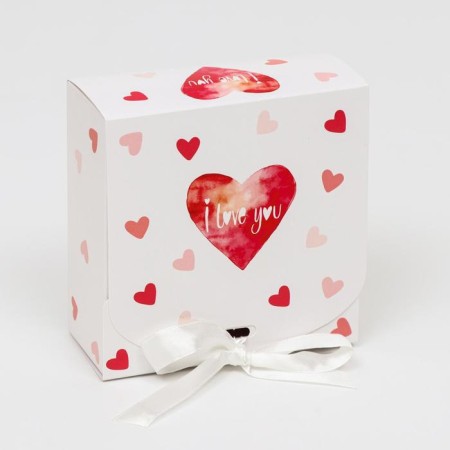 Gift box team with the window "I love you", 11.5 x 11.5 x 5 cm