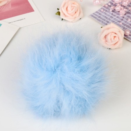 Pompon artificial fur "bright blue" d = 13 cm