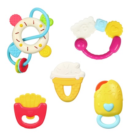 A set of rattles "Sweets", with elastic elements, 5 pcs, color mix, crumb I-1