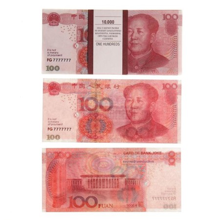 A pack of bills 100 Chinese yuan