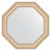 Mirror in the baguette frame, gold beads on silver 60 mm, 51.6x51.6 cm