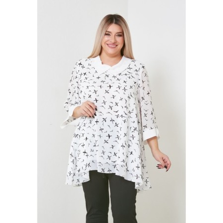 Women's tunic, size 64, white color-1