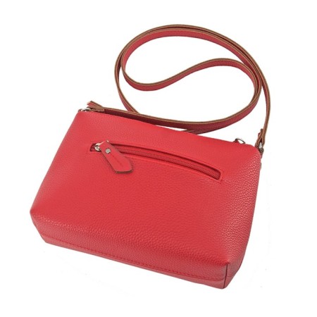Bag women, genuine leather red 20x7x15 cm-1