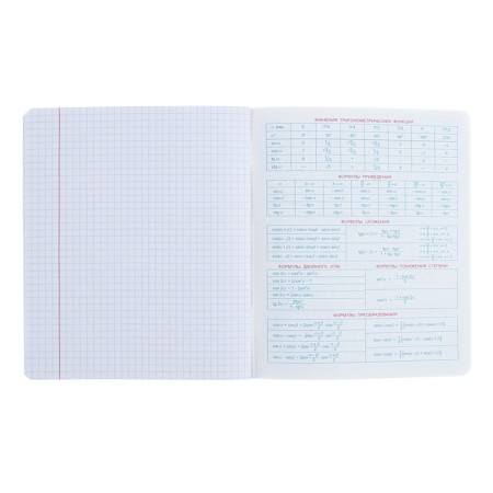 A notebook “Hints”, 48 sheets in a cage, “Algebra”, coated cardboard, matte lamination, Touch varnish, an offset block-6