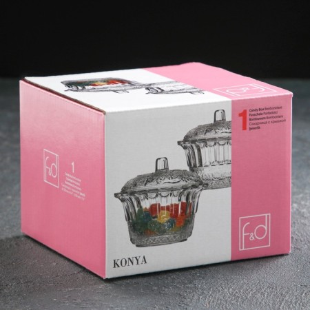 Glass sugar tower konya, d = 12 cm, with a lid-3