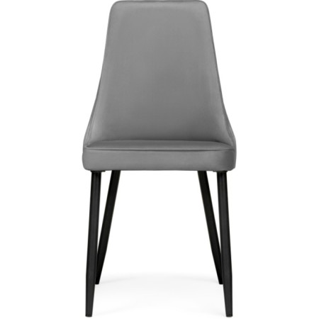 Chair on a metal frame Lord metal/velor, black/gray 45x50x95 cm-2