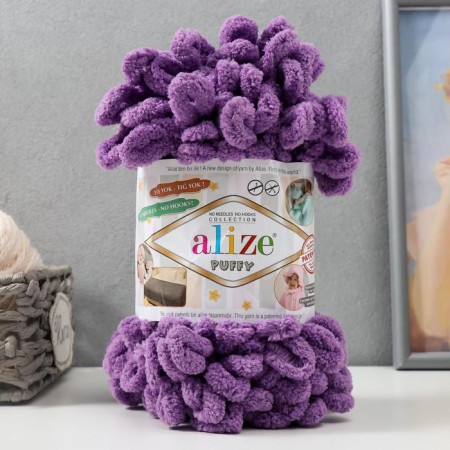 Yarn "Puffy" 100 % micropoliester 9m/100g (437 lilac)