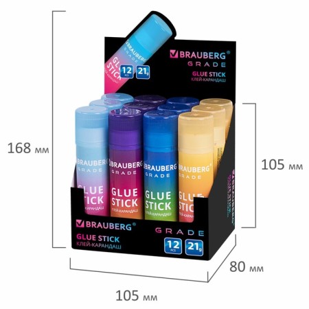 PVP 21 g glue Brauberg Grade, in a gradient case, assorted 271247-14