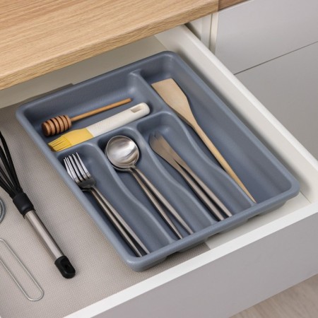 Tray for cutlery, 36 × 29 × 5 cm, 5 departments, color gray color