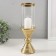 Ceramics candlestick, glass for 1 candle "Zebra. Zebra" d = 7.5 cm gold 9.5x9.5x29 cm
