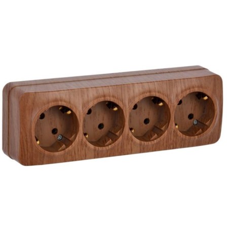 IEK ERH41-K24-16 GLORY, OP, 4 sockets, 16A, with grounding