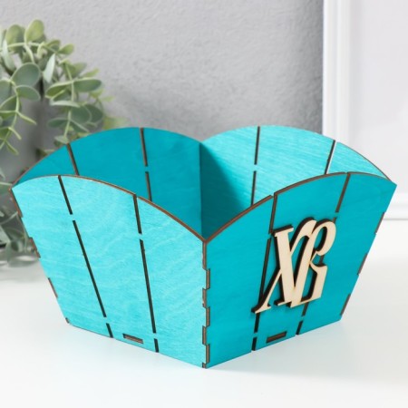 Easter basket Easter "XV" 19x19x12 cm. Azure-1