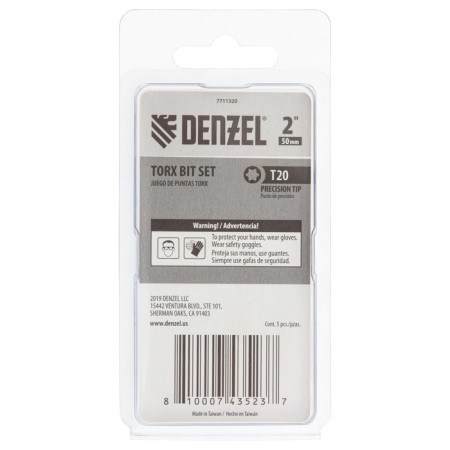 DENZEL BIT set 7711320, steel S2, T20 x 2 mm, 5 pieces-4