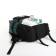 Youth backpack from textiles, 2 pockets, black/green color